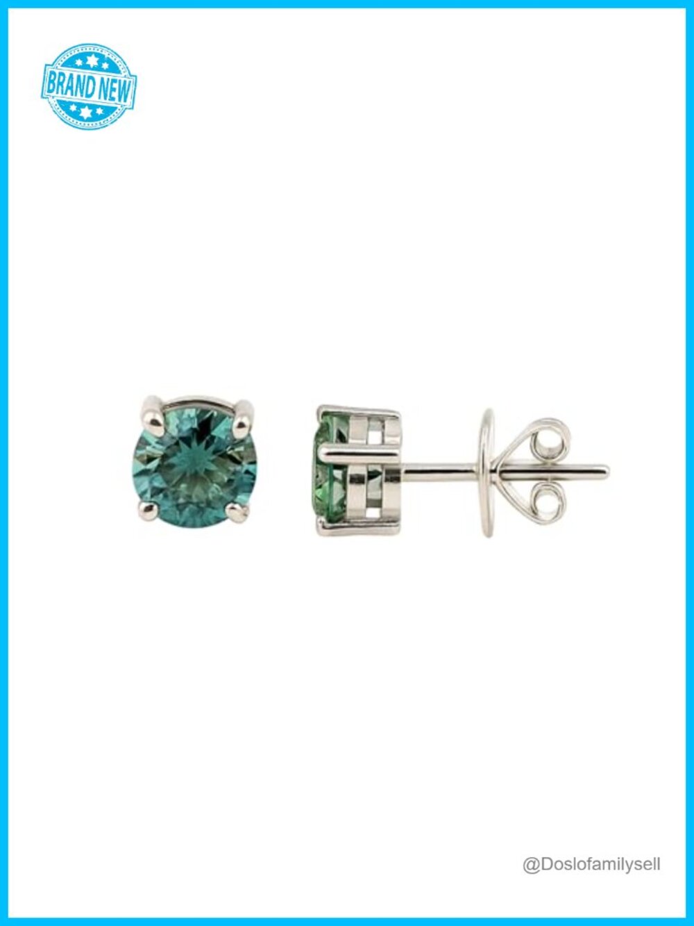 4.40 Ct Natural Blue Diamond Stud Earrings 925 Sterling Silver